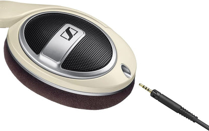 Sennheiser HD 599 koptelefoon met ronde oren en open achterkant - ivoor