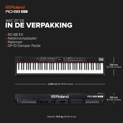 Roland RD-88 EX Stage Piano | 88-Noten tellend Keyboard met Uitgebreide Sounds & Ultieme Stevigheid | SuperNATURAL-Technologie | ZEN-Core Engine met Meer dan 3.000 Ingebouwde Sounds