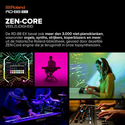Roland RD-88 EX Stage Piano | 88-Noten tellend Keyboard met Uitgebreide Sounds & Ultieme Stevigheid | SuperNATURAL-Technologie | ZEN-Core Engine met Meer dan 3.000 Ingebouwde Sounds